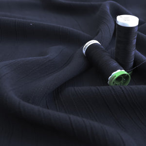 Viscose Linen Crinkle - Navy