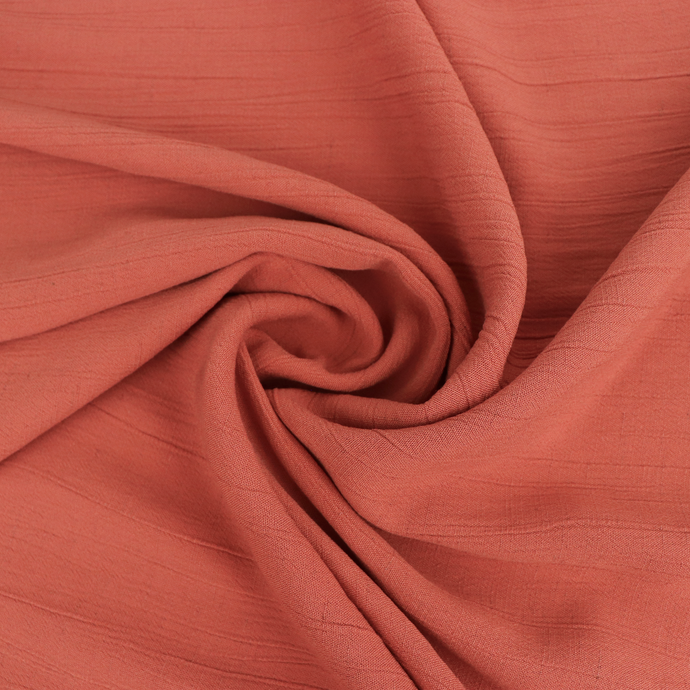 Viscose Linen Crinkle - Terracotta - END OF BOLT 125cm