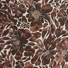 Viscose Satin - Chocolate Brown Floral Bouquet
