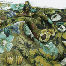 Viscose Satin - Floral Tapestry - Green