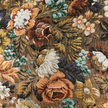 Viscose Satin - Floral Tapestry - Brown
