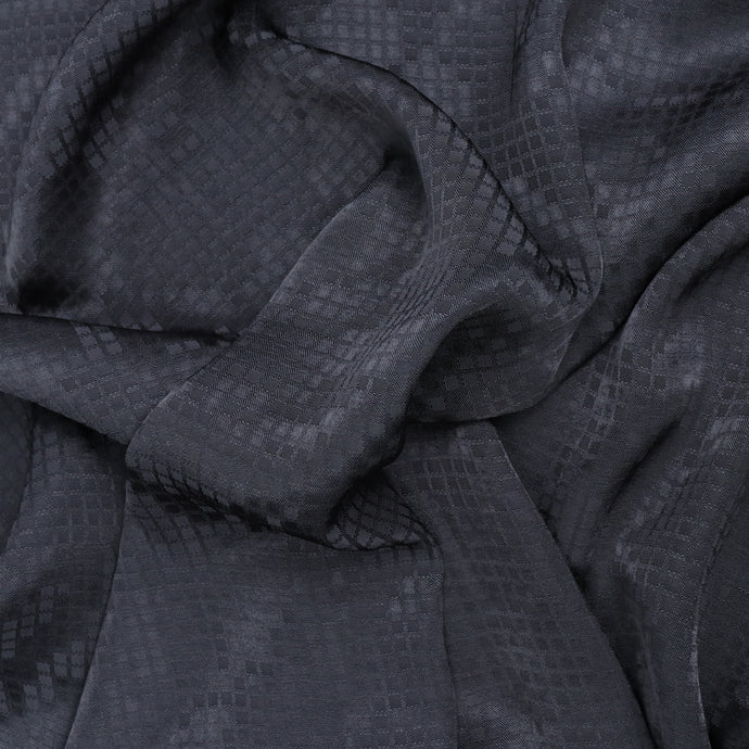 Viscose Satin Jacquard - Black Block Floral