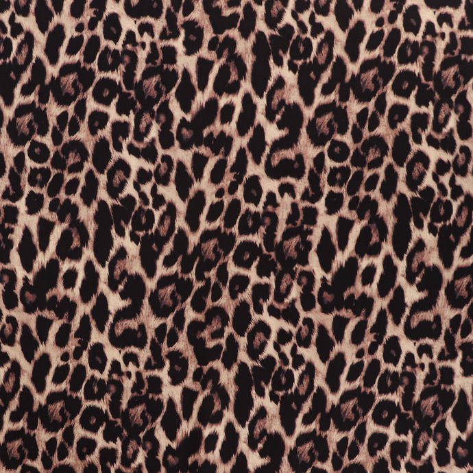 Viscose Satin - Chocolate Leopard
