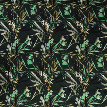 Viscose Satin Twill - Watercolour Botanicals - Forest