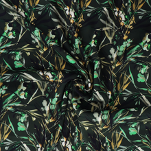 Viscose Satin Twill - Watercolour Botanicals - Forest