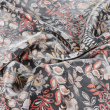 Viscose Blend Satin - Metallic Silver Floral