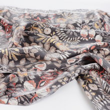 Viscose Blend Satin - Metallic Silver Floral