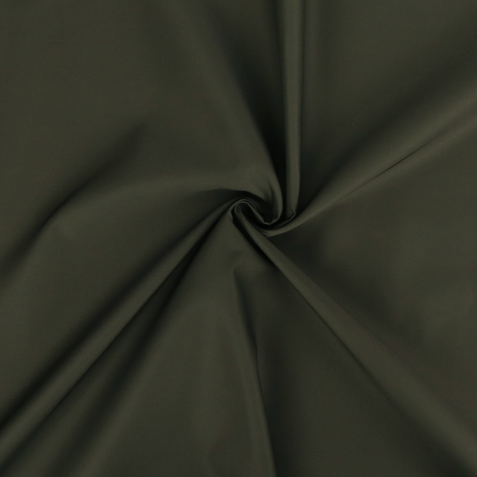 Water Repellant Cotton Blend Trench Coating - Dark Olive Green