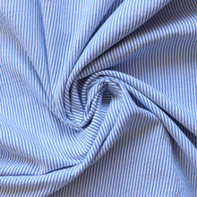 Cotton Seersucker - White & Blue Stripe