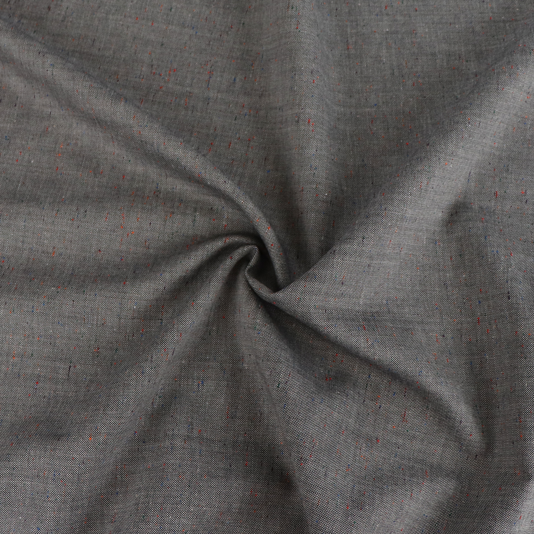 Deadstock Wool Blend Shirting - Grey With Multi Flecks