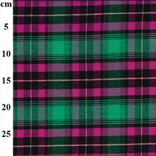 Yarn Dyed Brushed Cotton - Green + Pink Check