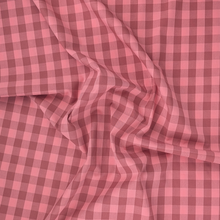 Yarn Dyed Cotton - Coral Pink + Red Gingham