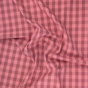 Yarn Dyed Cotton - Coral Pink + Red Gingham