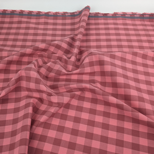 Yarn Dyed Cotton - Coral Pink + Red Gingham