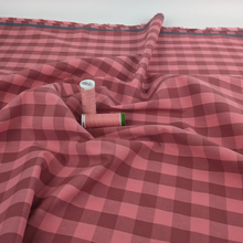 Yarn Dyed Cotton - Coral Pink + Red Gingham