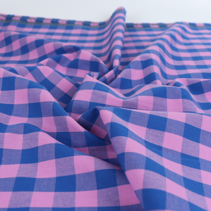 Yarn Dyed Cotton - Lavender + Blue Gingham