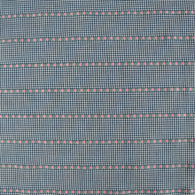 Yarn Dyed Cotton - Blue Gingham With Pink Flower Ribbon