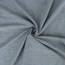 Yarn Dyed Cotton - Blue Gingham With Pink Flower Ribbon
