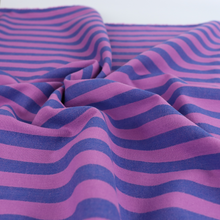 Yarn Dyed Washed Cotton - Stripe - Purple + Blue