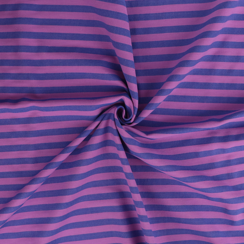 Yarn Dyed Washed Cotton - Stripe - Purple + Blue
