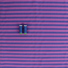 Yarn Dyed Washed Cotton - Stripe - Purple + Blue