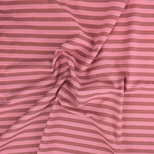 Yarn Dyed Washed Cotton - Stripe - Coral Pink + Brown
