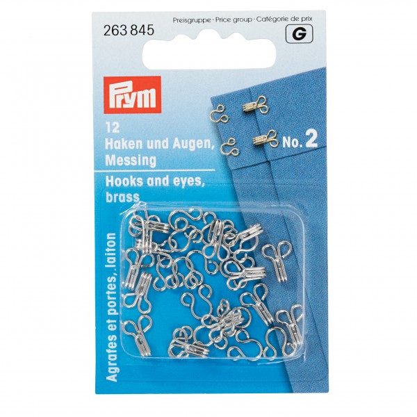 Hooks & Eyes Silver Coloured 12 Pairs - Prym - Haberdashery & Tools - Prym - Sew Me Sunshine