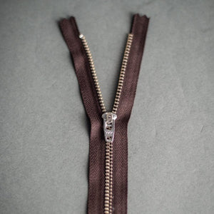 YKK Jeans Zip - 6" / 16cm - Brown Nickel
