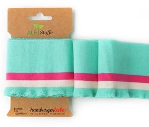 Cuff Me Frill Mint & Pink - Albstoffe - Haberdashery & Tools - Albstoffe - Sew Me Sunshine