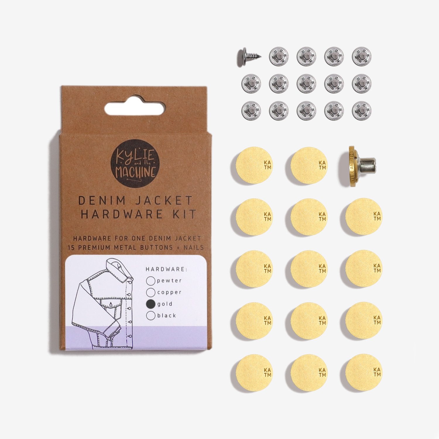 Denim Jacket Hardware Kit - Gold- Kylie And The Machine