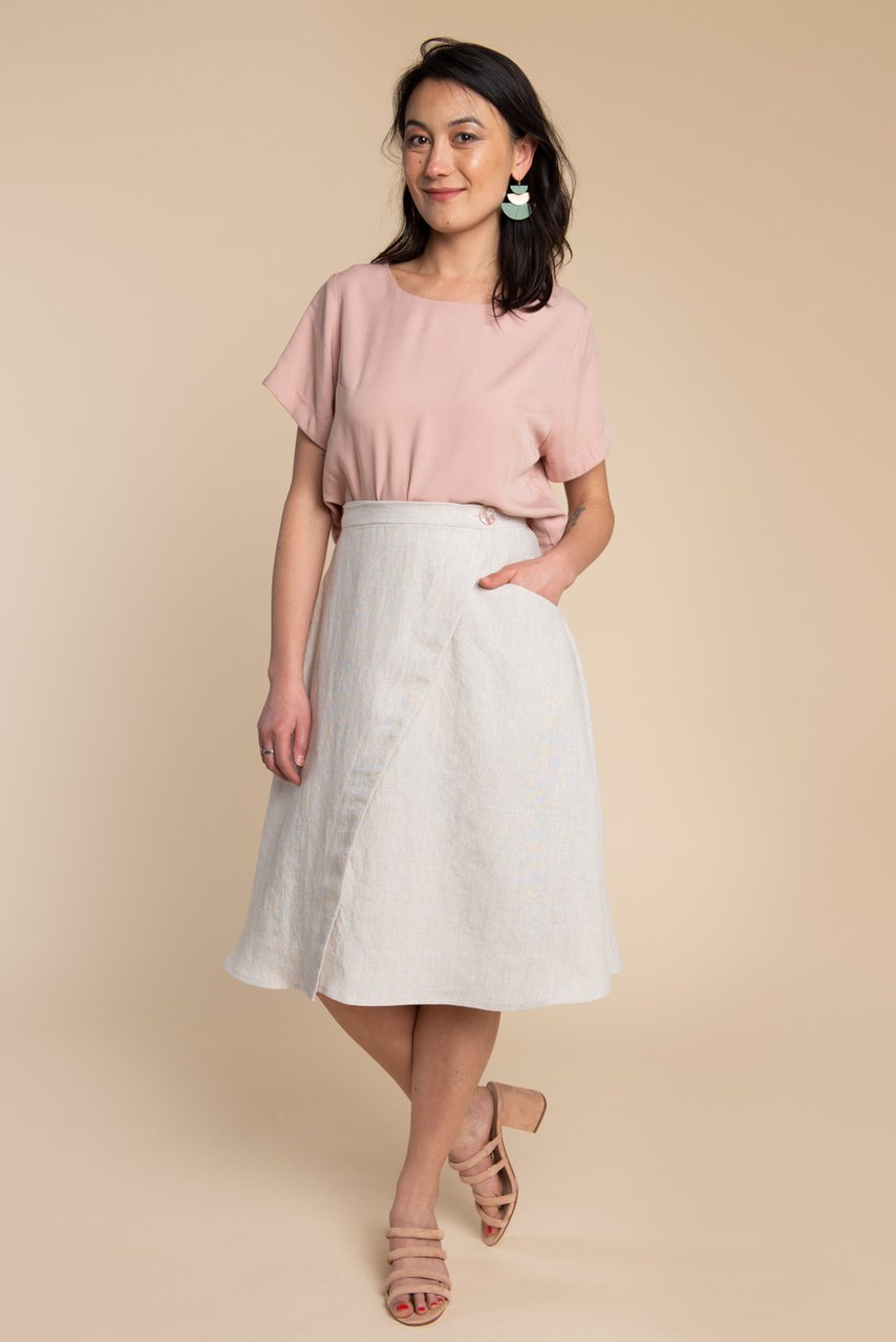 Red Maxi Linen Skirt - Long Skirt Feminine Unique Design Draped Fabric –  Ylistyle