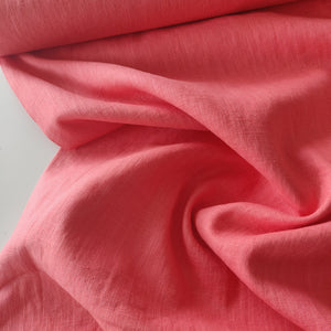 Coral - Enzyme Washed Linen - Fabric - Sew Me Sunshine - Sew Me Sunshine