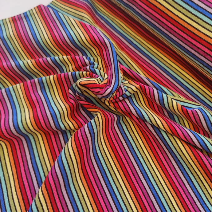 Rainbow Stripe - Cotton Jersey - END OF BOLT 41cm