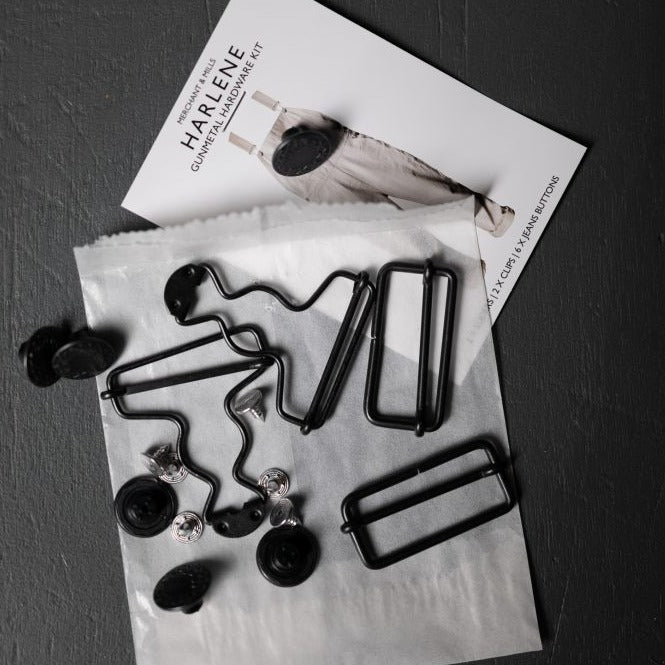 Harlene Gun Metal Dungaree Hardware Kit - Merchant & Mills