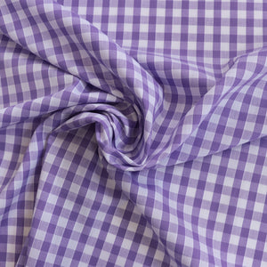 Gingham Yarn Dyed Cotton Poly - Lilac