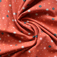 Organic Cotton Jersey - Brick Orange Floral Dot - SALE