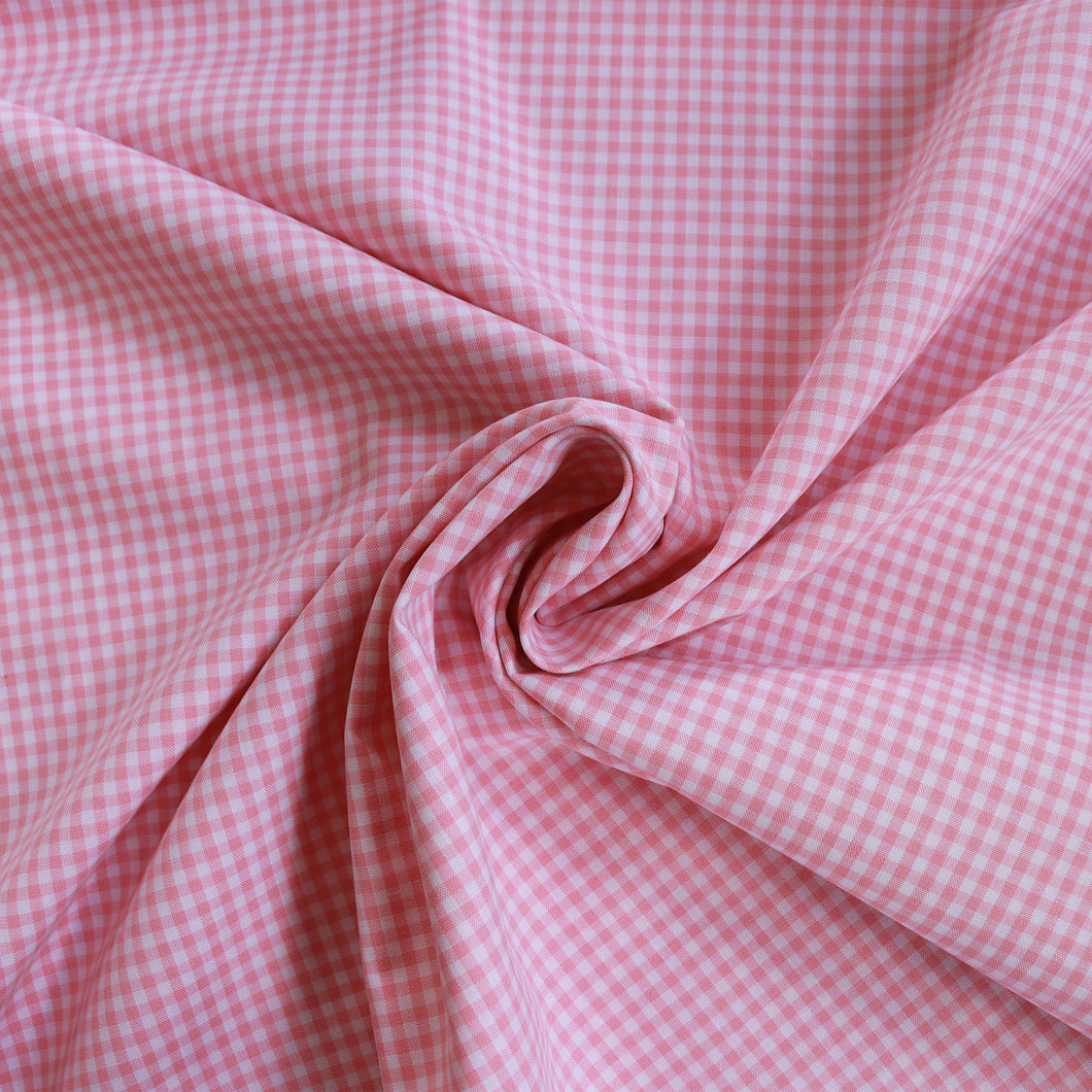 Gingham Yarn Dyed Cotton - Pink Small Check