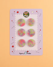 Tie-Dye - Pack of 6 - 25mm Buttons - Cut One Pair x Pigeon Wishes
