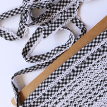 Gingham Crochet Cotton Bias Binding - 20mm - Black
