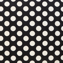 Stretch Cotton Sateen - Black & White Polka Dot - SECONDS / END OF BOLT 104cm