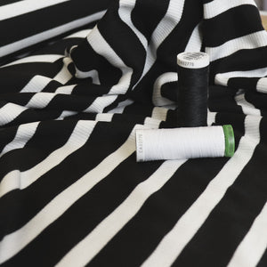 Ribbed Jersey Knit - Black Stripe