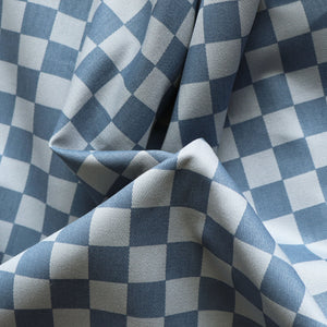 Cotton Twill - Pigeon Wishes - Checkerboard Two Tone Blue