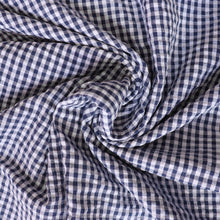 Cotton Seersucker - Navy & White Gingham