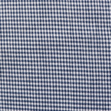 Navy & White Mini Gingham 3mm  - Cotton Seersucker - END OF BOLT 20CM
