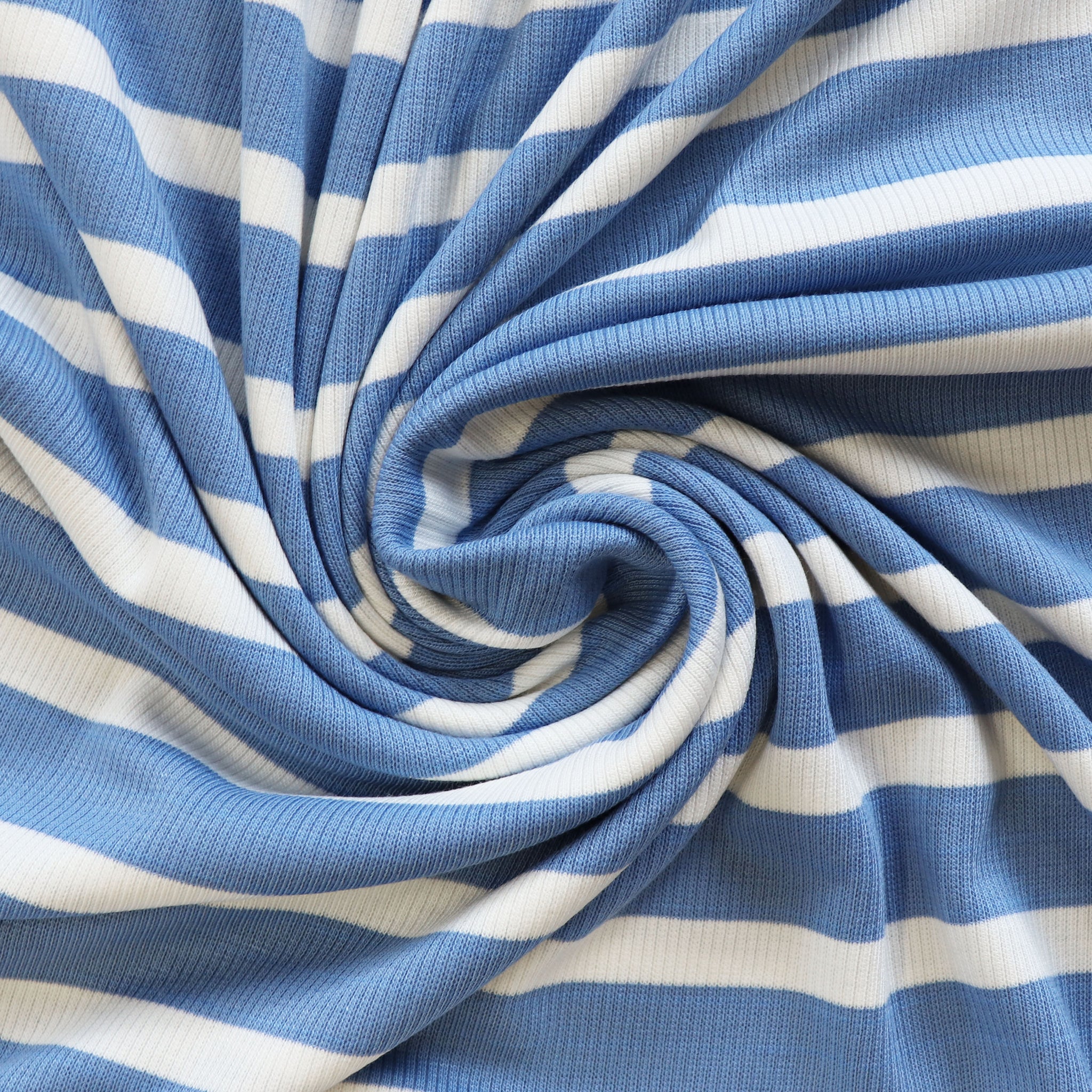 White and Royal Blue Stripes - Jersey Knit