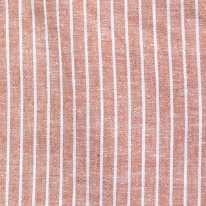 Linen Cotton - Marled Rust Stripe