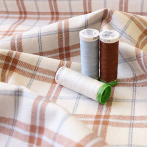 Recycled Cotton Blend Flannel - Louisa Plaid - END OF BOLT 95cm