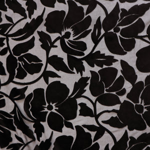 Deadstock Burnout Silk Velvet - Black Flowers