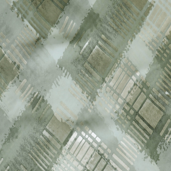 Deadstock Silk Chiffon - Abstract Green - SALE