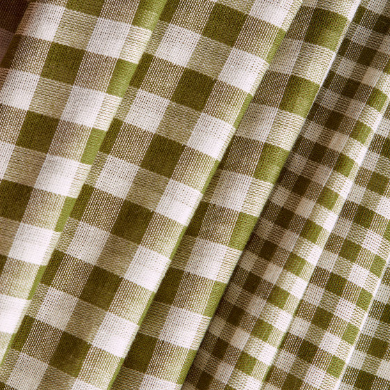 Gingham Off White Matcha Leaf - Cotton Double Gauze - Atelier Brunette